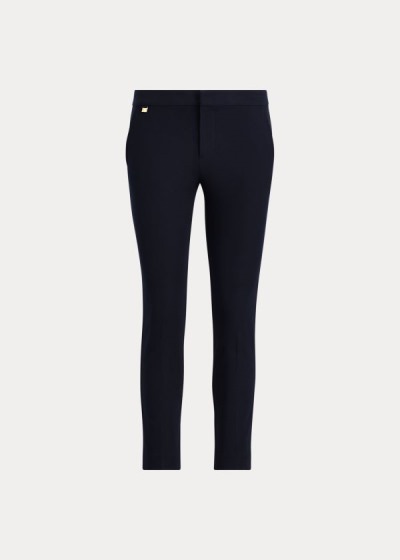 Pantalones Ralph Lauren Mujer Azul Marino - Cotton Twill Skinny - UKJEC5374